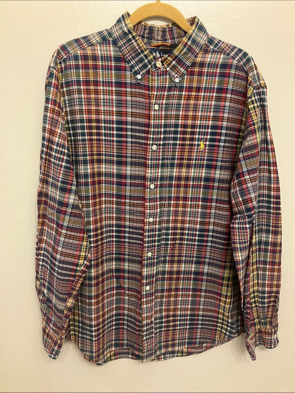 Ralph Lauren Multicolor Plaid Button-Down Shirt with Yellow Pony